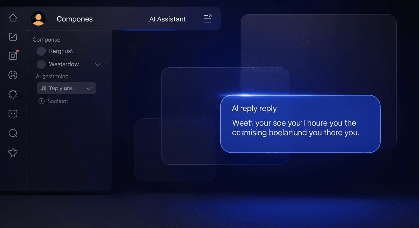 AI assistant panel suggesting a natural reply in a dark mode compose window