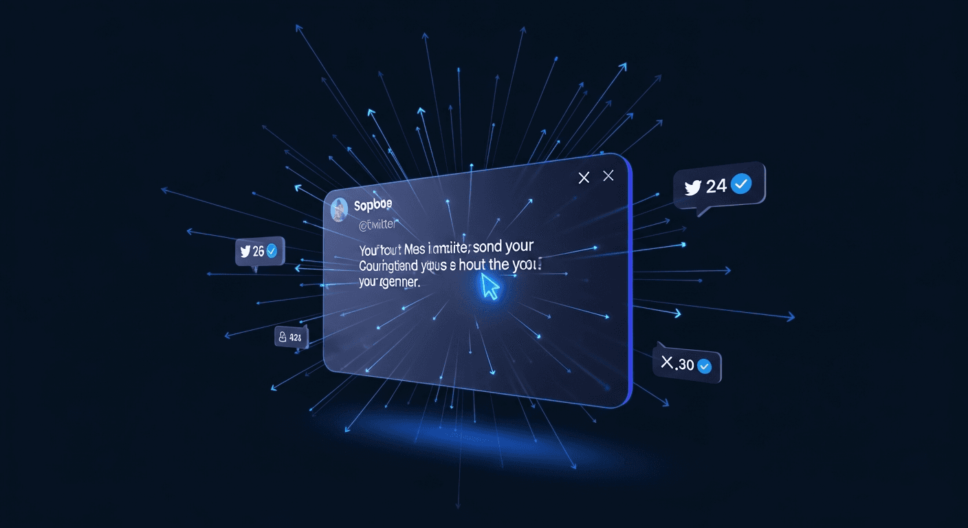 Viral tweet hook formulas on a glowing dark mode interface