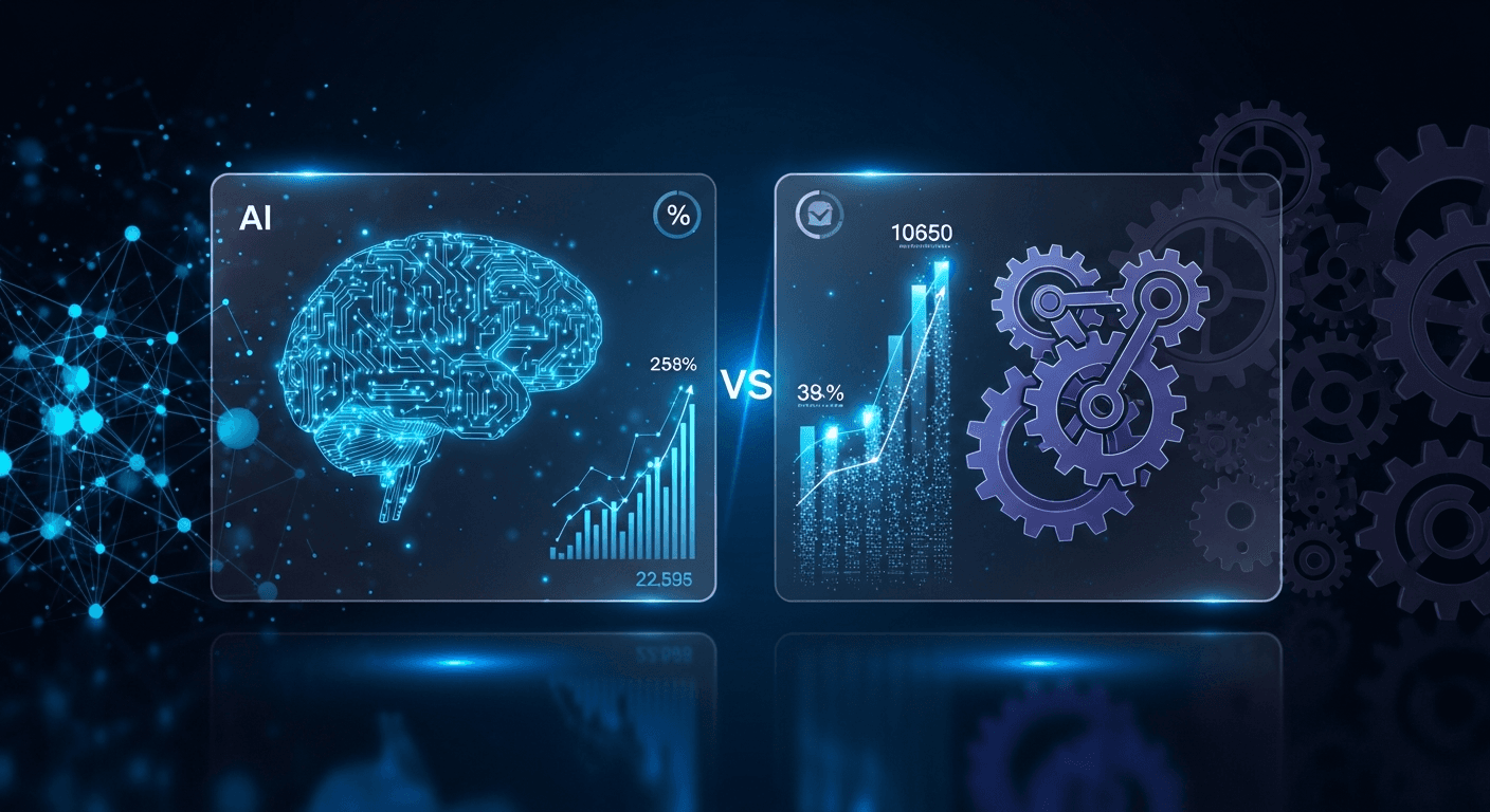 Split screen comparing AI-assisted tweet drafting versus manual tweeting workflow on X