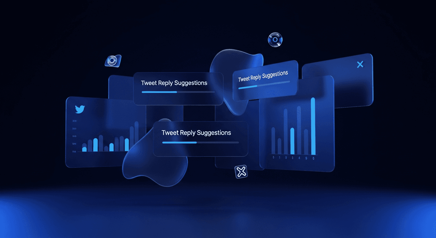 AI Twitter reply tool comparison showing XreplyAI dashboard with voice matching