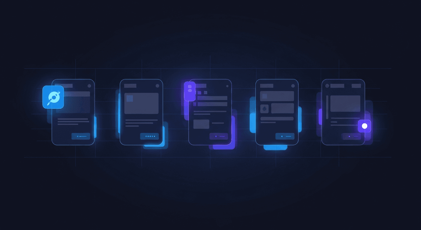 Five Typefully alternative tools displayed on dark navy background with comparison icons