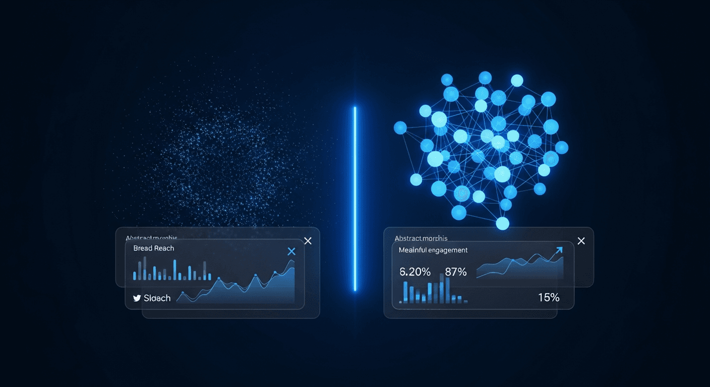 Chart comparing Twitter impressions and engagement rate metrics for creators